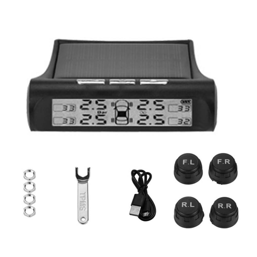 Roxvue Auto Externe Reifendrucksensoren Solarbetriebenes TPMS Reifendrucküberwachungssystem Reifendruckalarm Digitale Anzeige von Roxvue