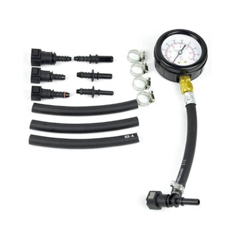 Roxvue Auto-Reparaturtester Auto-Kraftstoffdruckprüfkit Benzin-Druckmesswerkzeug für Auto Motorrad B von Roxvue