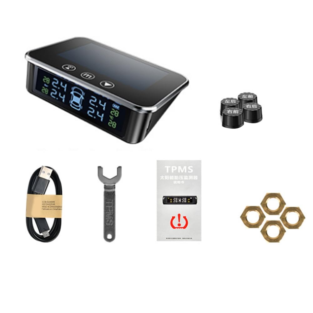 Roxvue Autonome Reifendrucküberwachungssysteme (TPMS) mit Solarenergiebetriebenen Externen Reifendrucksensoren, Reifendruckalarm und Digitalem LCD-Display. von Roxvue