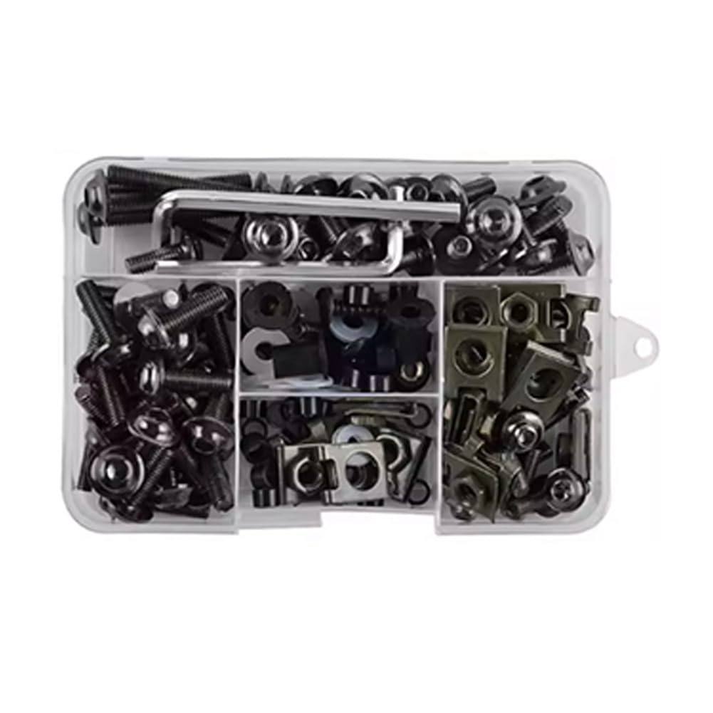 Roxvue Motorrad-Verkleidungsschrauben-Kit M5 M6 Motorrad-Windschutzscheibenschrauben Verkleidungsschrauben Muttern Clips von Roxvue