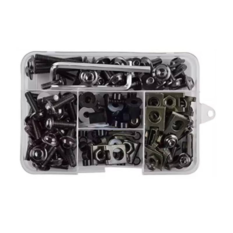 Roxvue Motorrad-Verkleidungsschrauben-Kit M5 M6 Motorrad-Windschutzscheibenschrauben Verkleidungsschrauben Muttern Clips von Roxvue