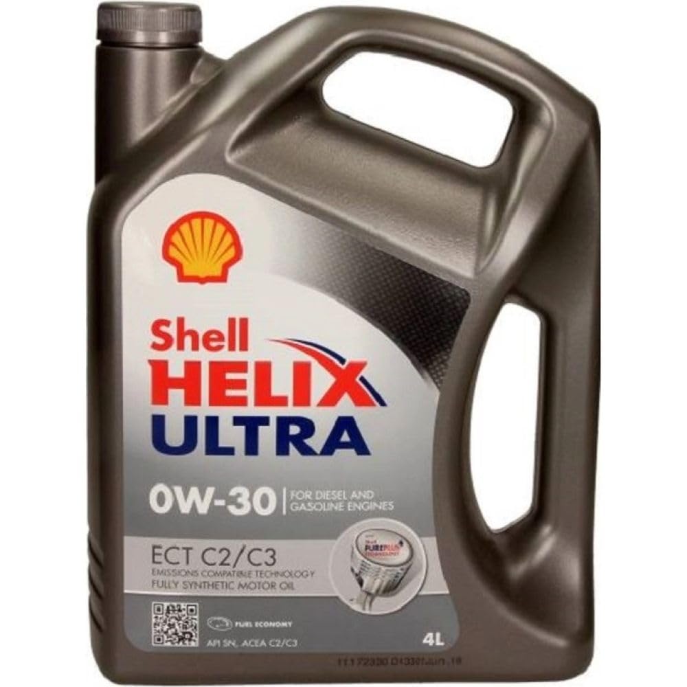 Royal Dutch Shell Gleitmittel 550046307 Helix Ultra ECT C2 C3 0 W-30 kontrastierenden Blautönen Motor, 4 l von Shell