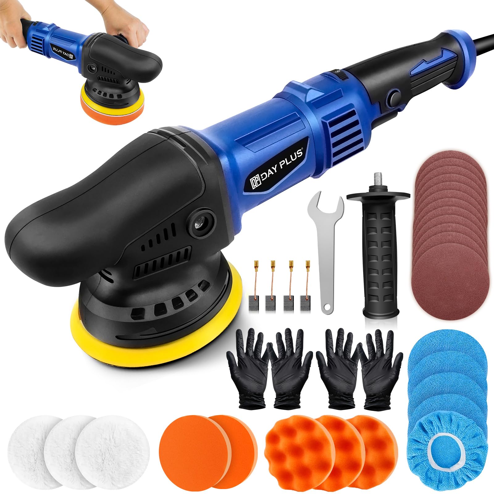 Poliermaschine Auto Exzenter, 920W Poliermaschine Set 32 pcs, Politur Maschinen Set mit 6 Variable Geschwindigkeit Professionelle Autoaufbereitung zum Polieren von Auto/Möbeln, mit 120mm Polierteller Poliermaschine Auto Exzenter, 920W Poliermaschine Set 32 pcs, Politur Maschinen Set mit 6 Variable Geschwindigkeit Professionelle Autoaufbereitung zum Polieren von Auto/Möbeln, mit 120mm Polierteller von Royalswill