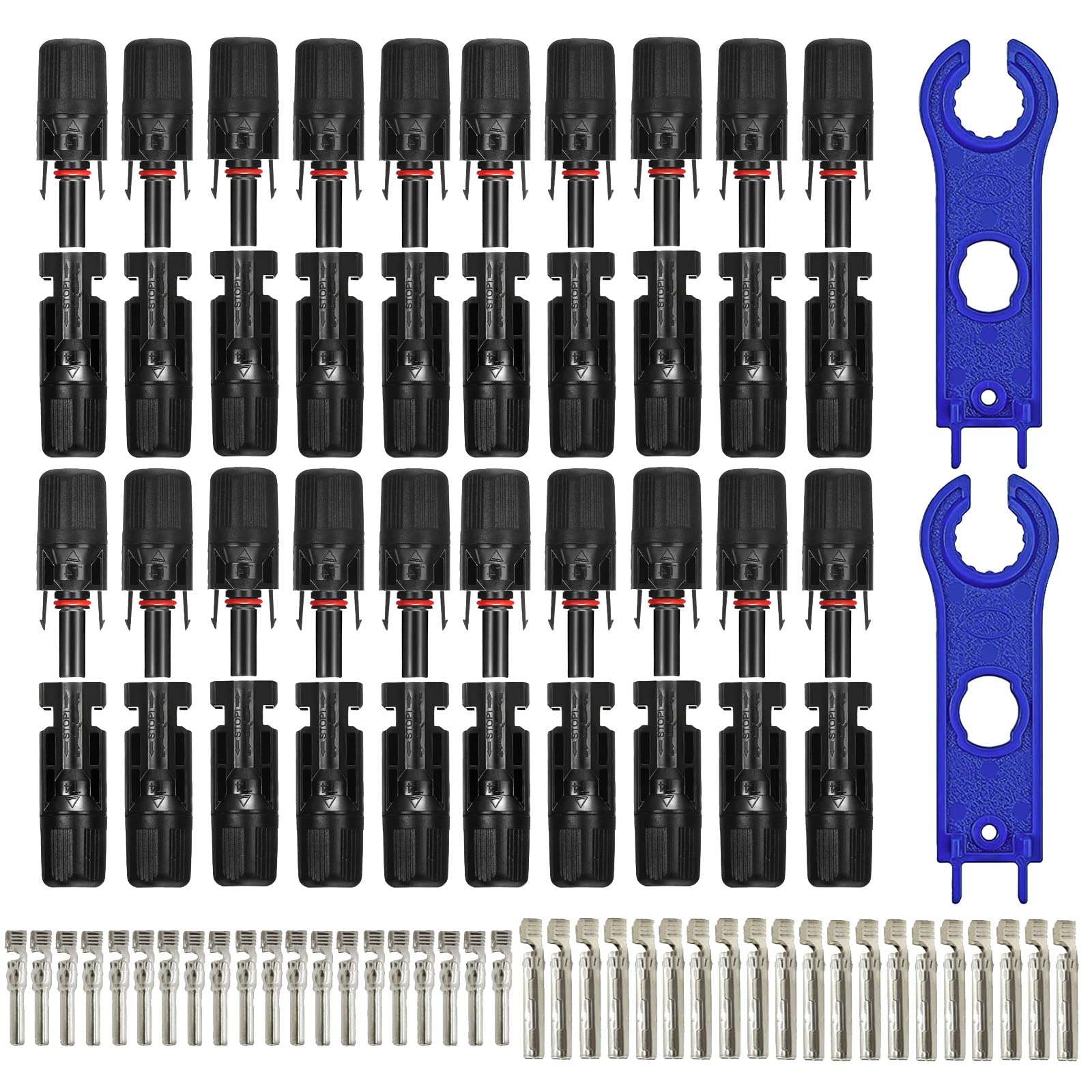 Royitay 20 Pairs Solar Plug Male/Female Solar Panel Connector Solar Plug for Photovoltaic Solar System/Solar Cable, PV Connector with 2,5mm² 4mm² 6mm² 1 Pair Wrench IP67 Waterproof Royitay 20 Pairs Solar Plug Male/Female Solar Panel Connector Solar Plug for Photovoltaic Solar System/Solar Cable, PV Connector with 2,5mm² 4mm² 6mm² 1 Pair Wrench IP67 Waterproof von Royitay
