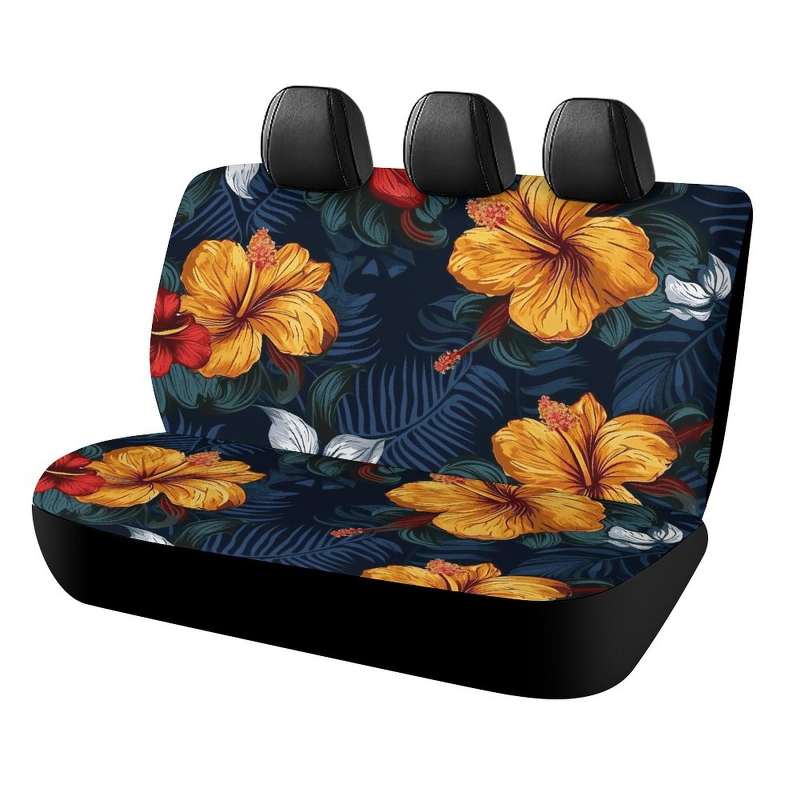 Auto-Rücksitzbezüge mit realistischen hawaiianischen Blumen, für die meisten Autos, einfach zu installieren, rutschfest, langlebig, universelles Autositzkissen für Haustiere, verschüttete Auto-Rücksitzbezüge mit realistischen hawaiianischen Blumen, für die meisten Autos, einfach zu installieren, rutschfest, langlebig, universelles Autositzkissen für Haustiere, verschüttete von Rrtsmsgh