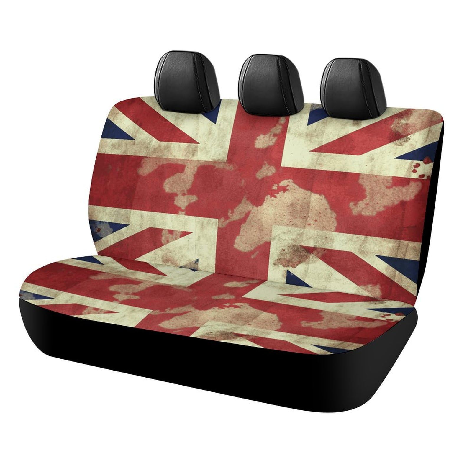 Rrtsmsgh Auto-Rücksitzbezüge mit britischer Flagge, Vintage-Stil, für die meisten Autos, einfach zu installieren, rutschfest, langlebig, universelles Autositzkissen für Haustiere, verschüttete Rrtsmsgh Auto-Rücksitzbezüge mit britischer Flagge, Vintage-Stil, für die meisten Autos, einfach zu installieren, rutschfest, langlebig, universelles Autositzkissen für Haustiere, verschüttete von Rrtsmsgh