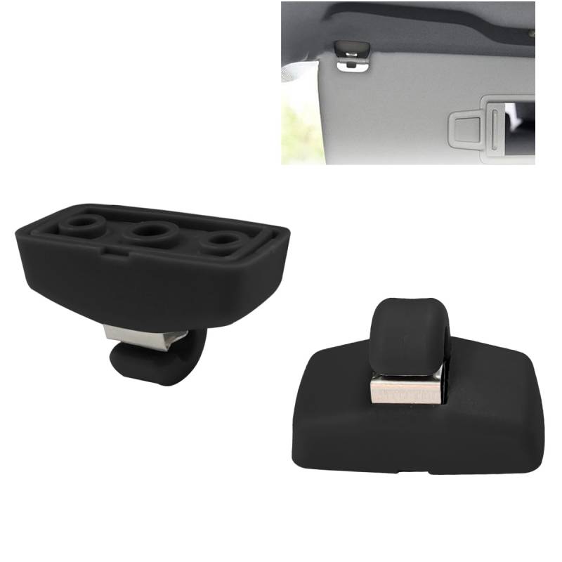 2 Stück Auto Sonnenblende Clip, Auto Sonnenblende Halterung, Blendfreie Halterung für Sonnenblenden Kompatibel mit VW Caddy Golf Mk4 Sharan Passat Polo Amarok Transporter T5 Touran Seat - Schwarz von Ruayia