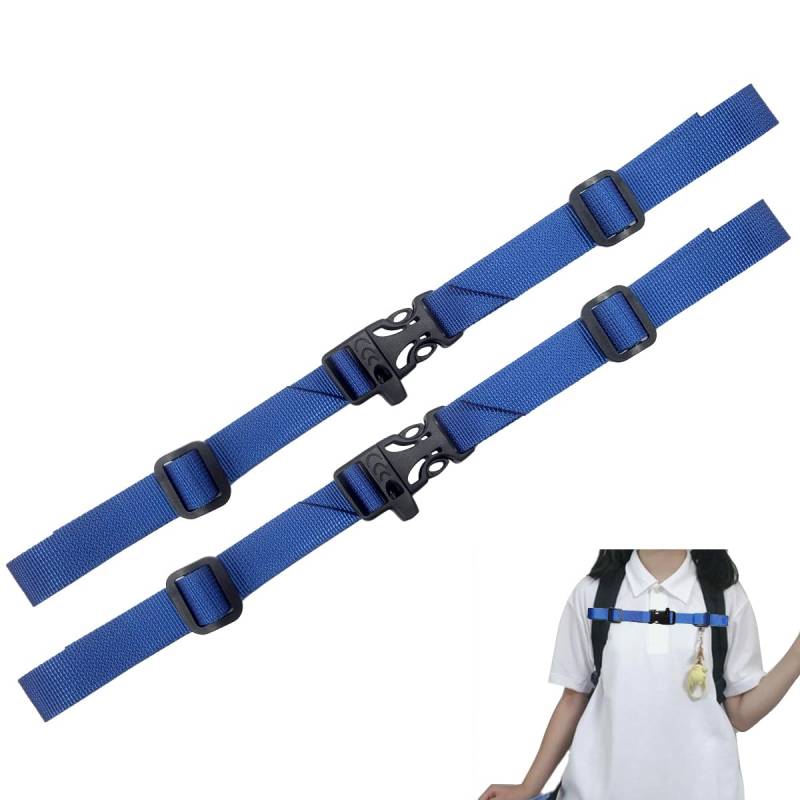 Ruayia 2 Stück Verstellbarer Brustgurt Rucksack Kinder, Brustgurt Für Schulranzen mit Schnellverschluss für Schulrucksack Jogging Wandern Außerhalb Reise – Dunkelblau von Ruayia