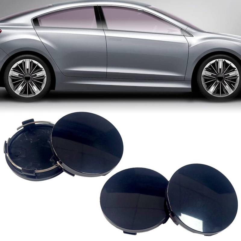 Ruayia Nabendeckel Silber 4 Stück, Radnabenkappen Radnabendeckel Hochwertiges ABS Nabenabdeckung Universal Für Radnaben Auto Zubehör Radnaben Kompatibel mit VW und Audi Alufelgen - Silber von Ruayia