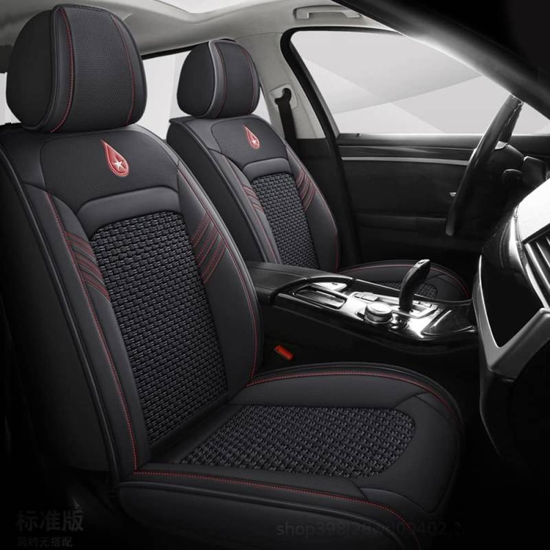 Ruberpig Autositzbezüge, 5-Sitzer Sitze kompletter Satz Sitzkissen Allwetter Autoteile Interieur (Schwarz,5 Sitzbezüge) von Ruberpig