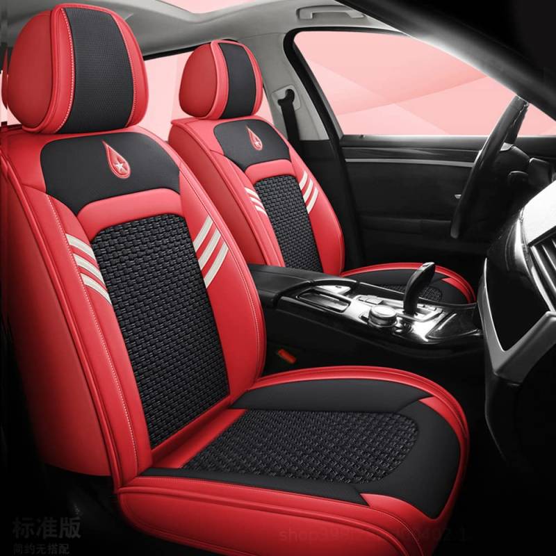 Autositzbezüge Für 35 5-Sitzer kompletter Satz Sitzkissen Allwetter Autoteile Interieur (Rot - 5 Sitzbezüge) von Ruberpig