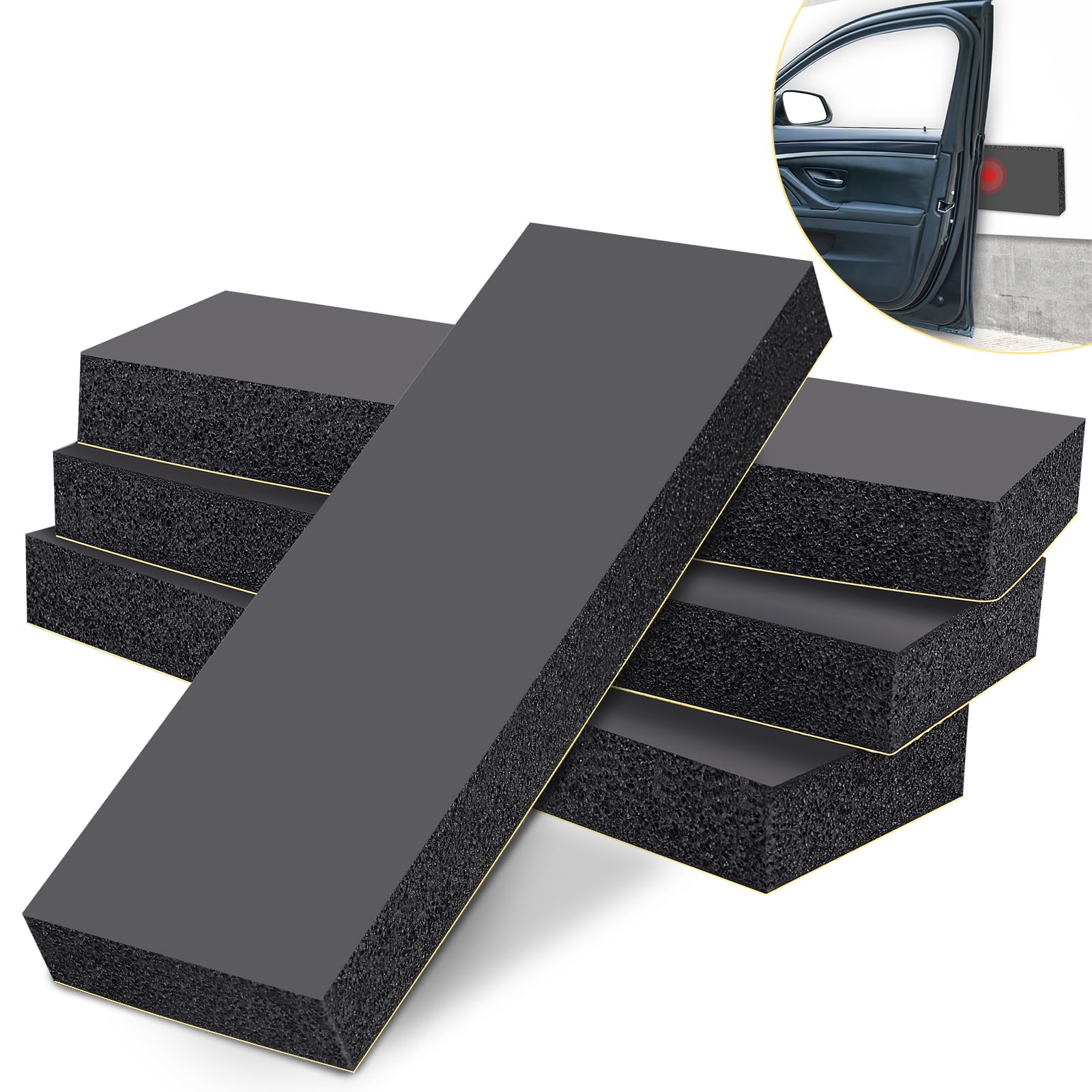 Garagen Wandschutz 4er Set, Schwarz selbstklebend Türwandschutz 3cm Extra Dicker Auto Schutz Garage Garagentor Kantenschutz Garagen Wandschutz 4er Set, Schwarz selbstklebend Türwandschutz 3cm Extra Dicker Auto Schutz Garage Garagentor Kantenschutz von Rubessia