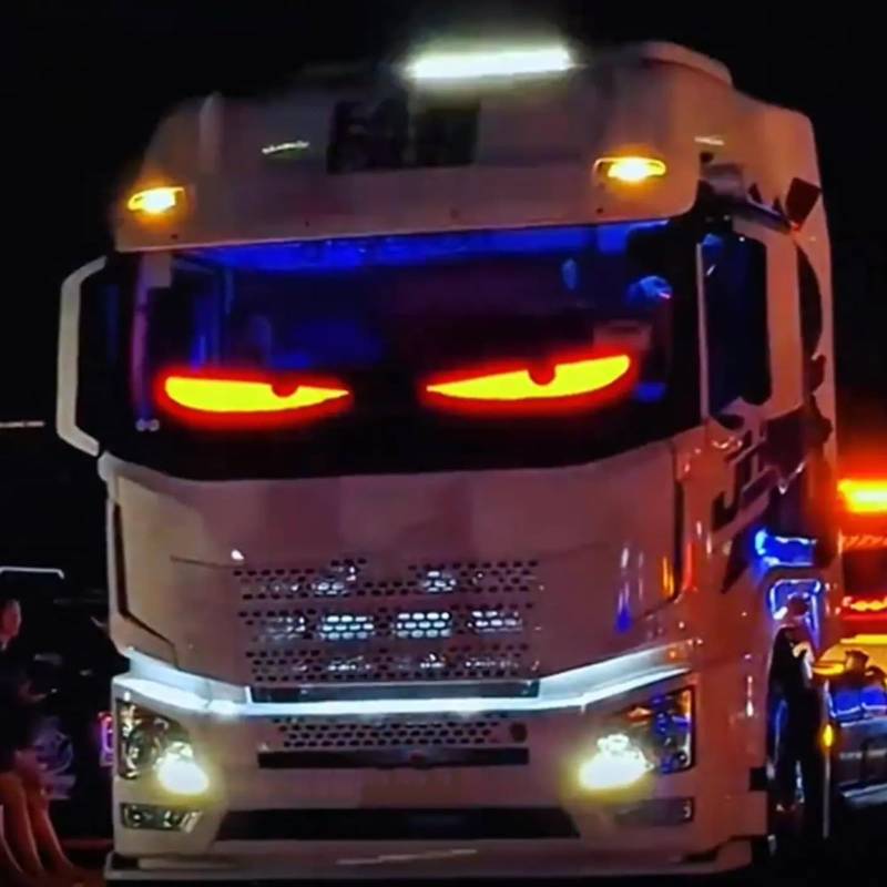 Teufelsaugen Led Auto LKW, IP65 Wasserdicht Devil Eyes Light for Cars,Led Augen für LKW,Soft Screen DIY Personalisiert Leuchtschild für Auto, Text, Graffiti, Smart App, 14.7 * 9.2inch (C) von Rubu22a