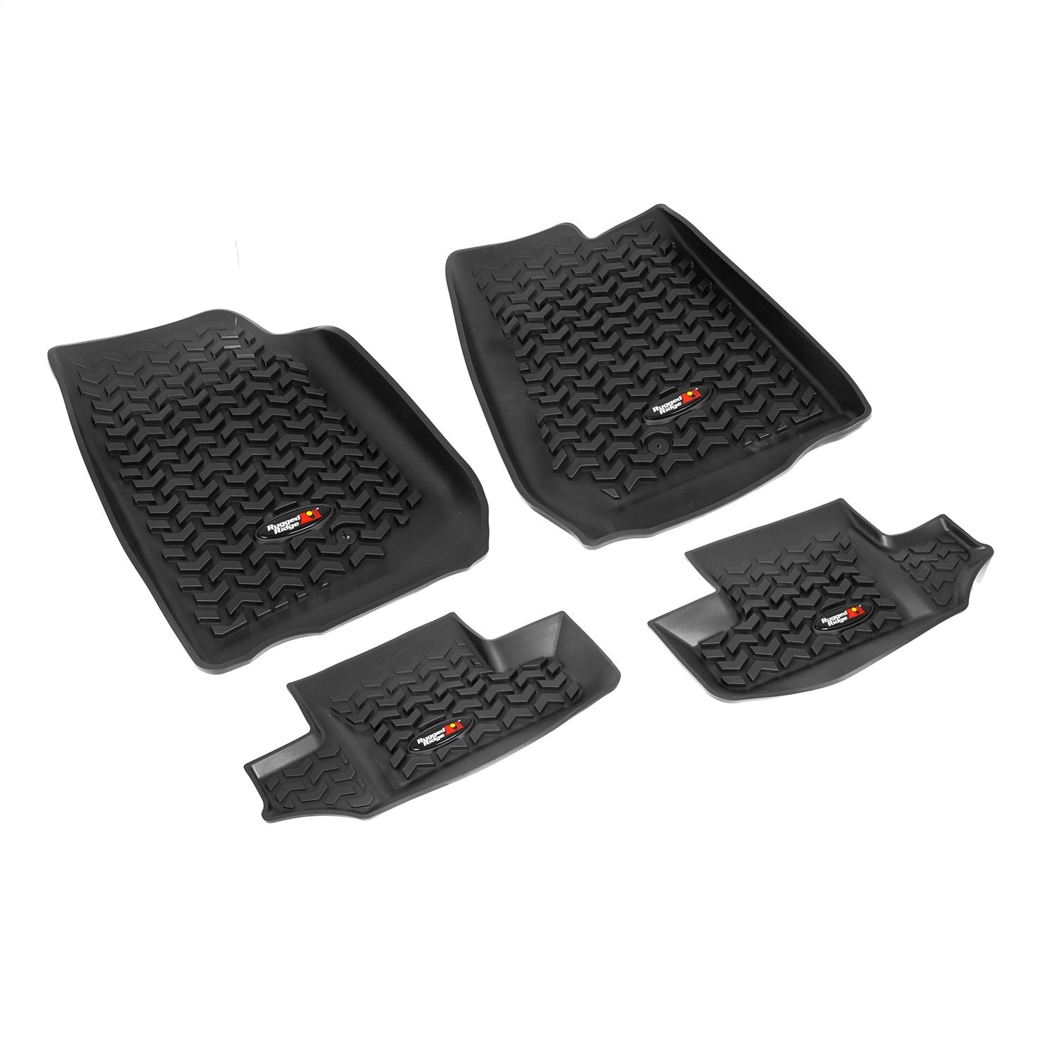 Rugged Ridge All-Terrain 12987.02 schwarz vorne und hinten Boden Liner Kit für Select Jeep Wrangler Modelle von Rugged Ridge