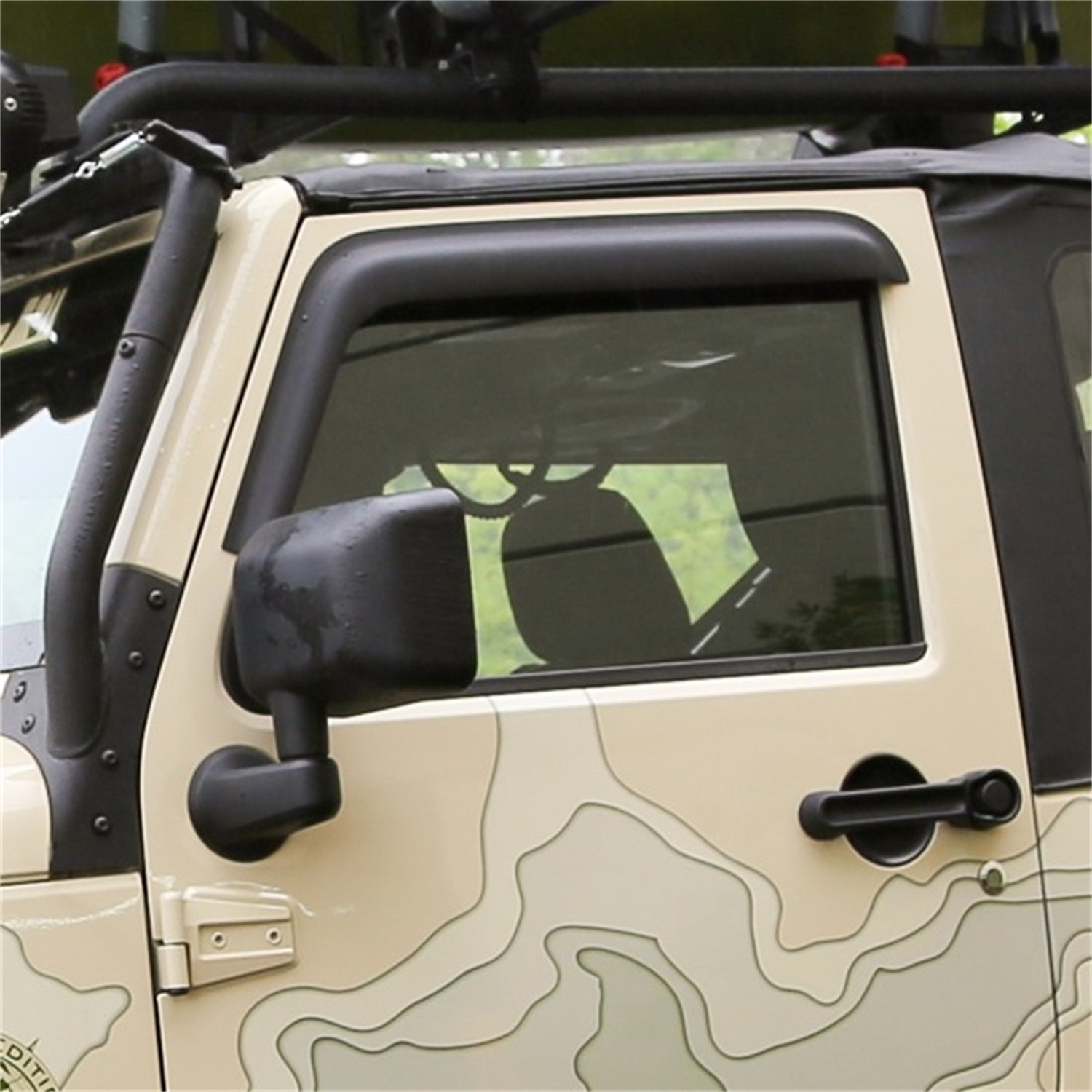 Rugged Ridge matt schwarz 11349.11 Fenster Visier von Rugged Ridge