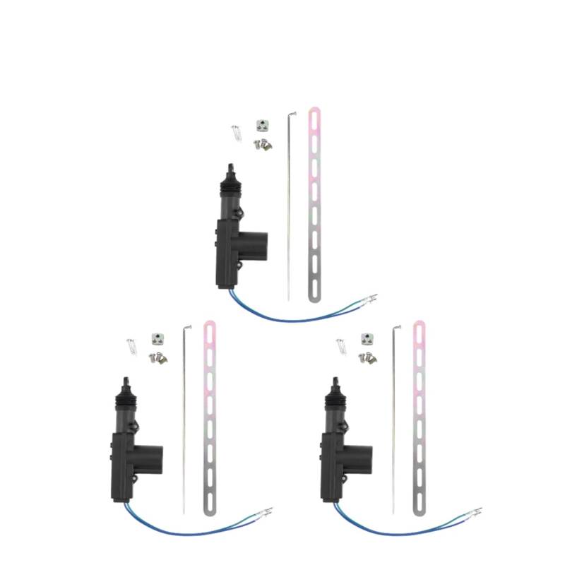 Heckklappenschloss Universal Auto Zentralverriegelung Motor Einzel Pistole Typ Magnetantrieb Motor Kit 1-5 Stück 12V 2/5-Draht Heckklappenverriegelung(2 Wire 3 piece) von Rugnipw