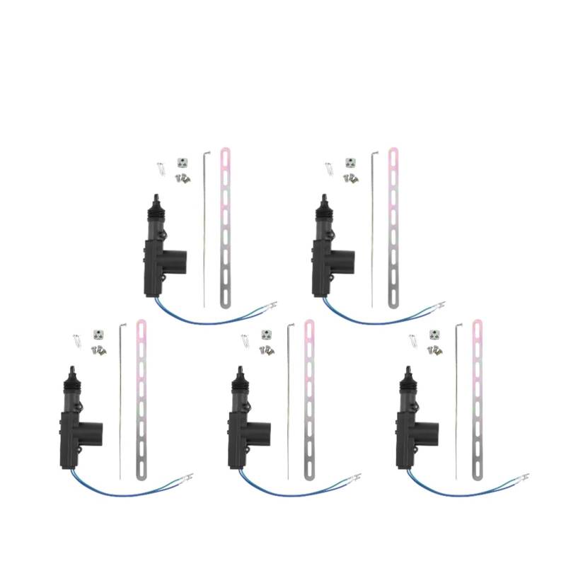 Heckklappenschloss Universal Auto Zentralverriegelung Motor Einzel Pistole Typ Magnetantrieb Motor Kit 1-5 Stück 12V 2/5-Draht Heckklappenverriegelung(2 Wire 5 piece) von Rugnipw
