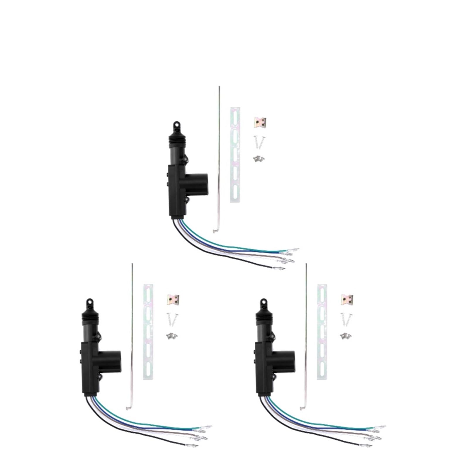 Heckklappenschloss Universal Auto Zentralverriegelung Motor Einzel Pistole Typ Magnetantrieb Motor Kit 1-5 Stück 12V 2/5-Draht Heckklappenverriegelung(5 Wire 3 piece) von Rugnipw