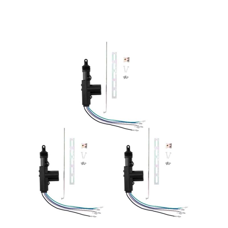 Heckklappenschloss Universal Auto Zentralverriegelung Motor Einzel Pistole Typ Magnetantrieb Motor Kit 1-5 Stück 12V 2/5-Draht Heckklappenverriegelung(5 Wire 3 piece) von Rugnipw
