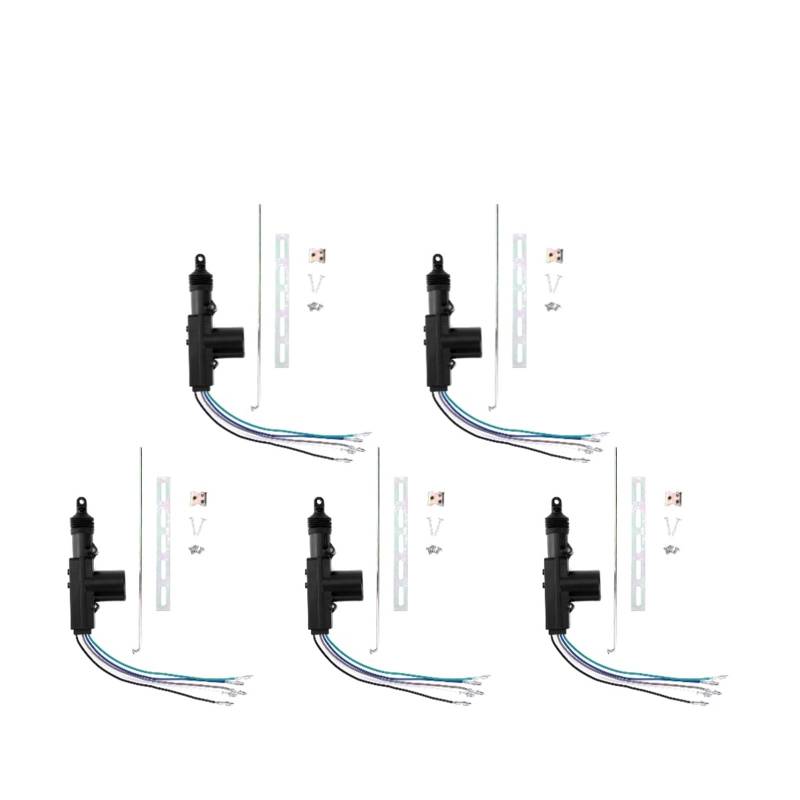 Heckklappenschloss Universal Auto Zentralverriegelung Motor Einzel Pistole Typ Magnetantrieb Motor Kit 1-5 Stück 12V 2/5-Draht Heckklappenverriegelung(5 Wire 5 piece) von Rugnipw
