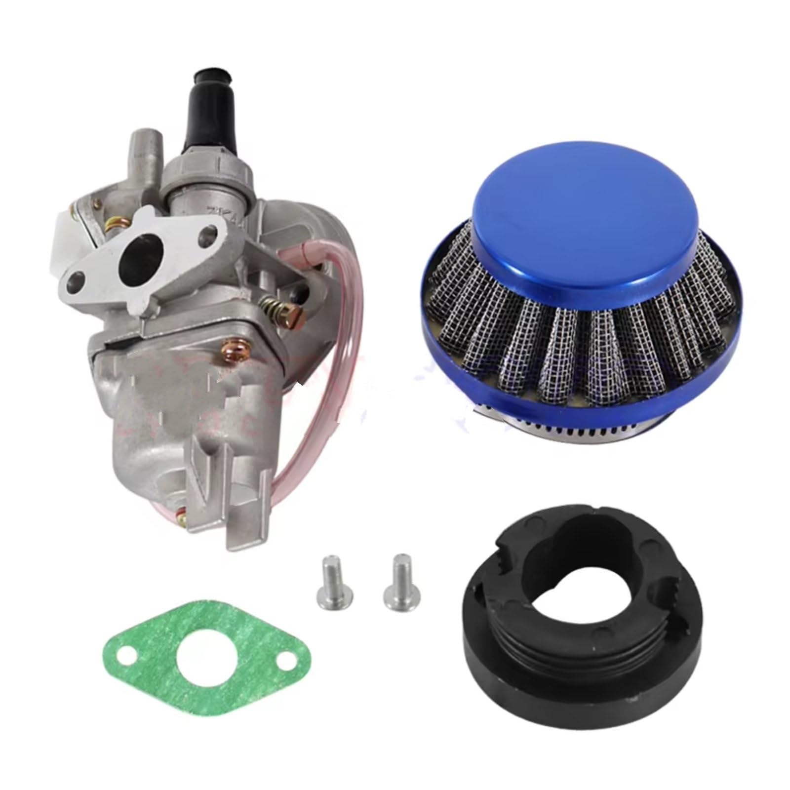 Roller Vergaser Für 47cc 49cc Mini Moto Dirt Pocket Bike ATV Vergaser + Stahl 44mm Luftfilter + Stapel Vergaser(Blue) von Rugnipw