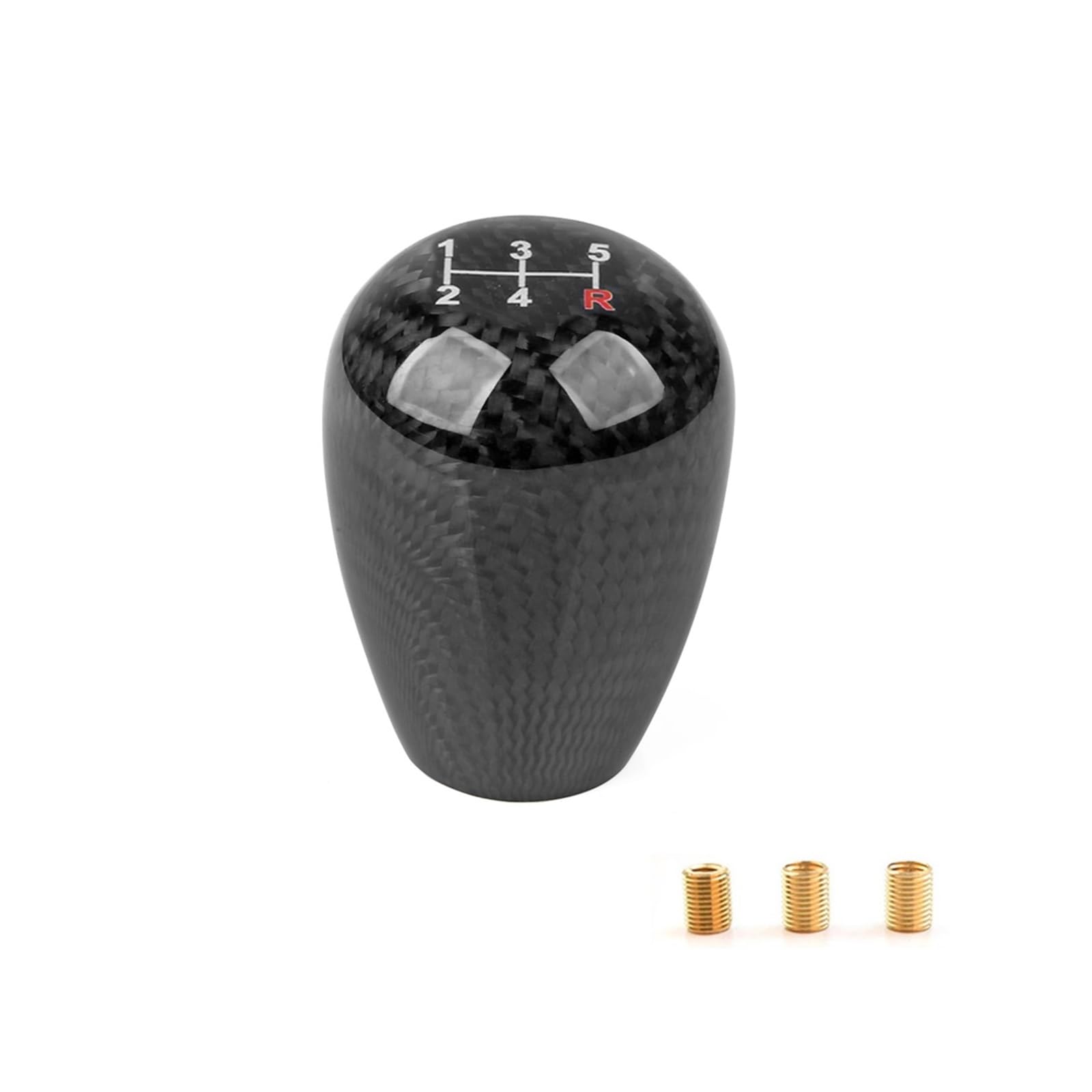 Schalthebelknopf 5/6 Geschwindigkeit Carbon Faser Schaltknauf Universal Form Manuelle Übertragung Schalthebel Knauf 8MM 10MM 12MM Auto Schaltkopf(ED-5speed) von Rugnipw