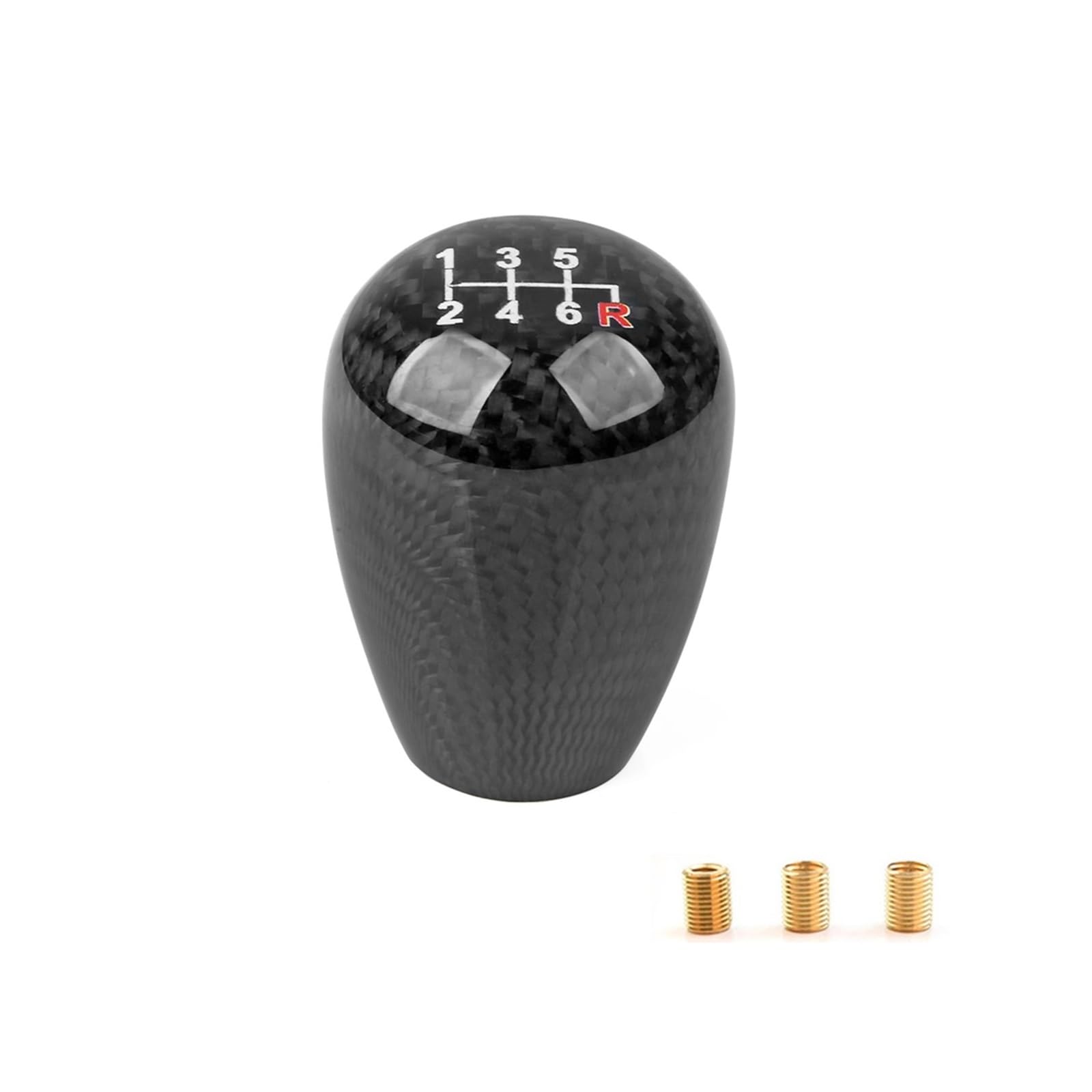 Schalthebelknopf 5/6 Geschwindigkeit Carbon Faser Schaltknauf Universal Form Manuelle Übertragung Schalthebel Knauf 8MM 10MM 12MM Auto Schaltkopf(ED-6speed) von Rugnipw