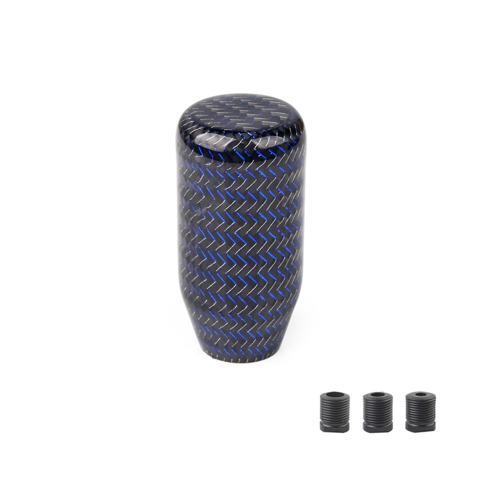 Schalthebelknopf 5/6 Geschwindigkeit Carbon Faser Schaltknauf Universal Form Manuelle Übertragung Schalthebel Knauf 8MM 10MM 12MM Auto Schaltkopf(TW-Blue-70mm) von Rugnipw