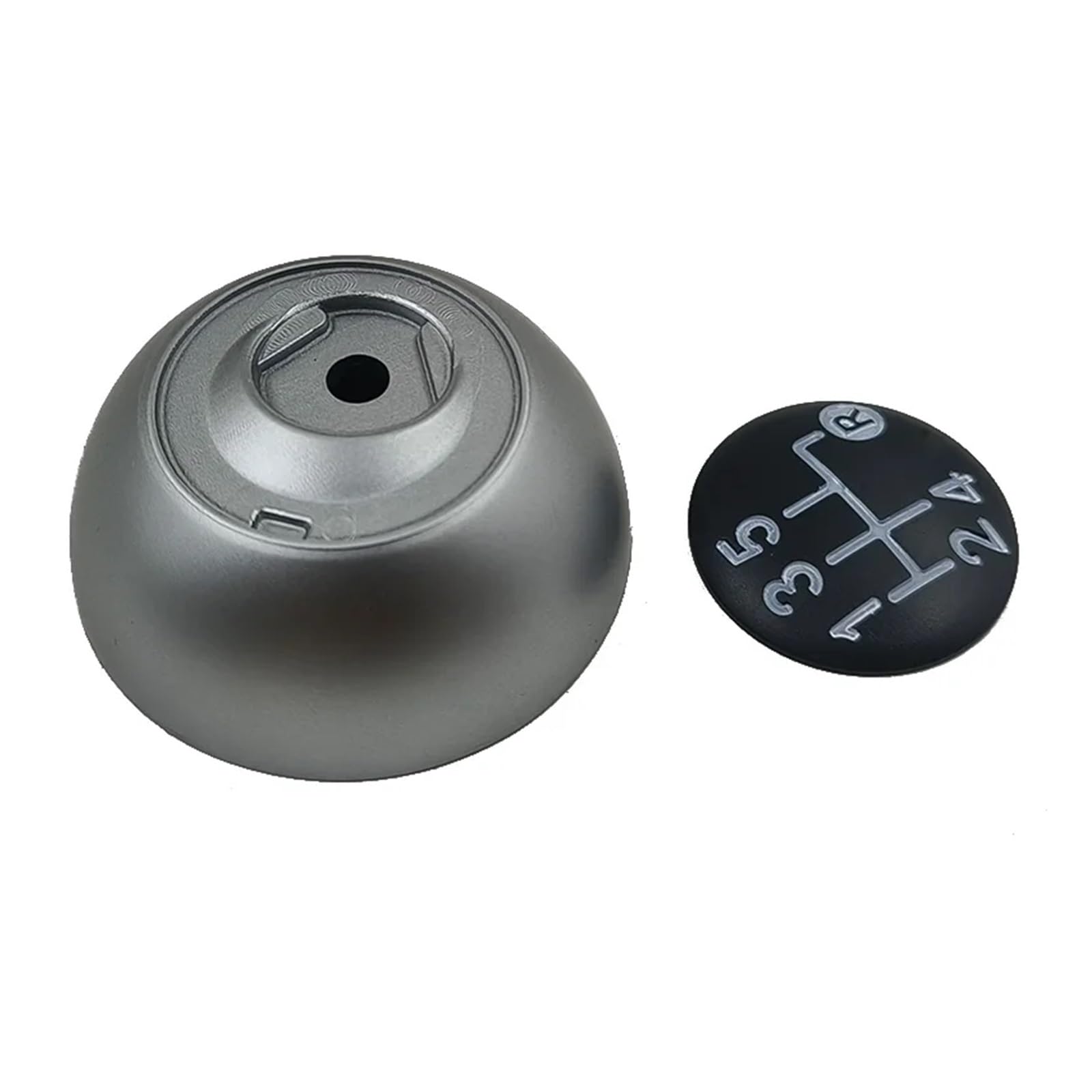 Schalthebelknopf Für Fiat 500 500C 2007-2018 5/6 Geschwindigkeit Schaltknauf Kappe Abdeckung Stick Shifter Caps Auto Schaltkopf(5 speed Silver) von Rugnipw