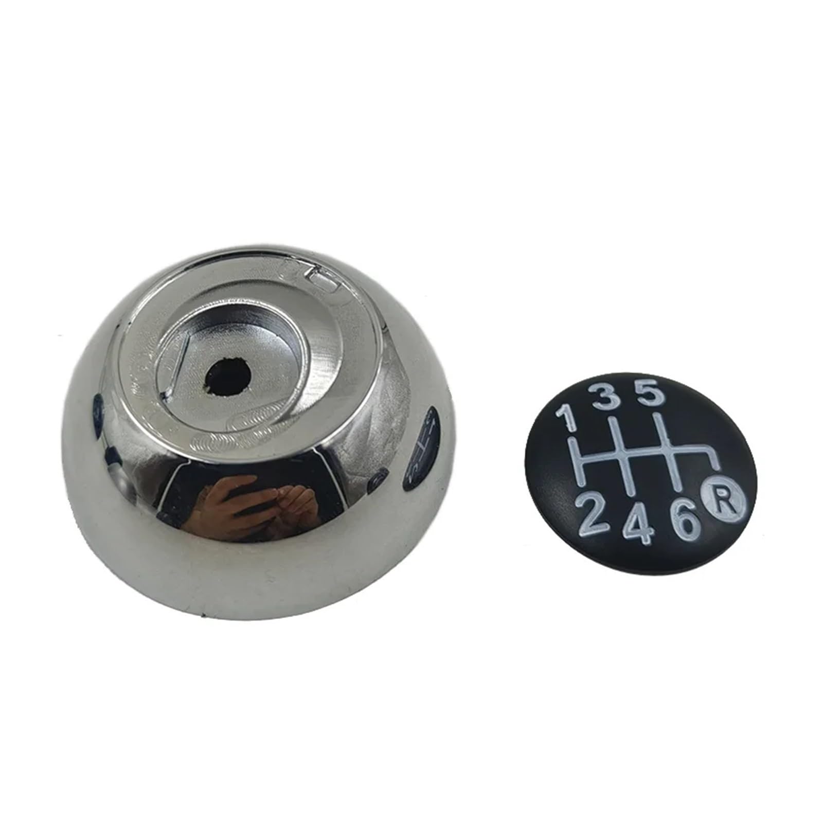 Schalthebelknopf Für Fiat 500 500C 2007-2018 5/6 Geschwindigkeit Schaltknauf Kappe Abdeckung Stick Shifter Caps Auto Schaltkopf(6 speed Chrome) von Rugnipw