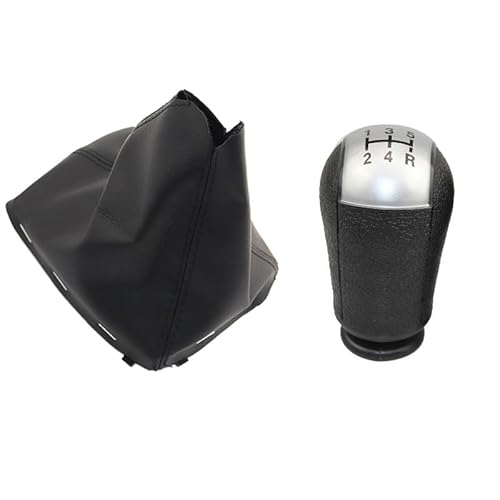 Schalthebelknopf Für Ford Für Focus Für C-Max 2003-2006 5/6 Geschwindigkeit Manuelle Getriebe Shift Knob Shifter Hebel Griff Stick Auto Schaltkopf(5 speed silver set) von Rugnipw