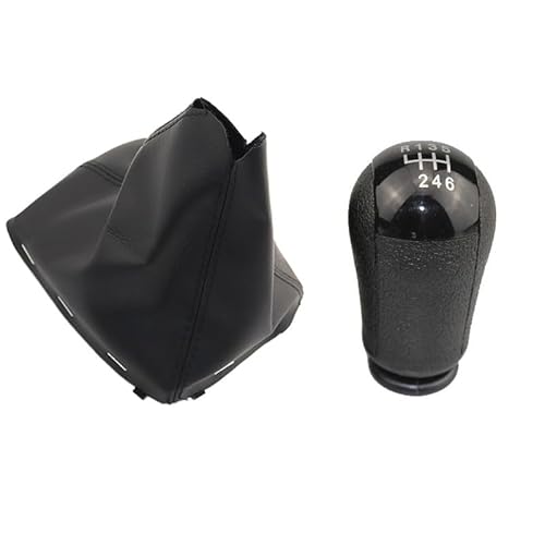 Schalthebelknopf Für Ford Für Focus Für C-Max 2003-2006 5/6 Geschwindigkeit Manuelle Getriebe Shift Knob Shifter Hebel Griff Stick Auto Schaltkopf(6 speed black set) von Rugnipw