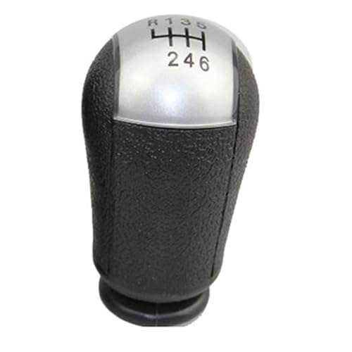 Schalthebelknopf Für Ford Für Focus Für C-Max 2003-2006 5/6 Geschwindigkeit Manuelle Getriebe Shift Knob Shifter Hebel Griff Stick Auto Schaltkopf(6 speed silver knob) von Rugnipw