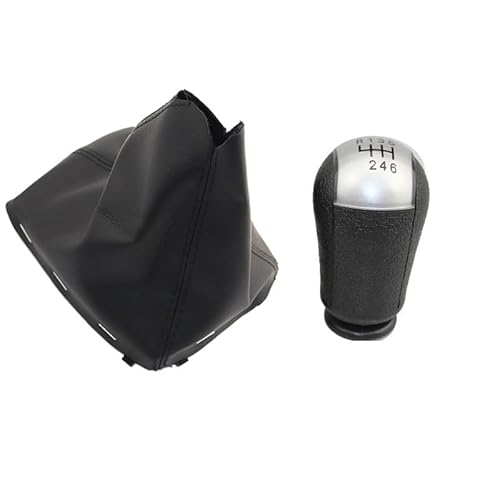 Schalthebelknopf Für Ford Für Focus Für C-Max 2003-2006 5/6 Geschwindigkeit Manuelle Getriebe Shift Knob Shifter Hebel Griff Stick Auto Schaltkopf(6 speed silver set) von Rugnipw
