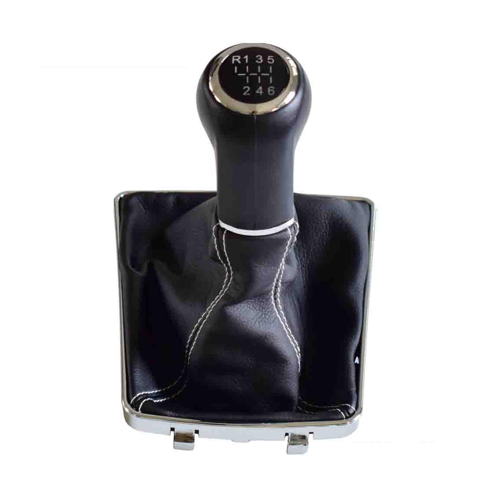 Schalthebelknopf Für OPEL Für ASTRA III H 1,6 04-10 Manuelle 5 6 Geschwindigkeit Getriebe Shifter Stick Knob Hebel Mit Leder Staub-Proof Abdeckung Auto Schaltkopf(6-Speed-White) von Rugnipw