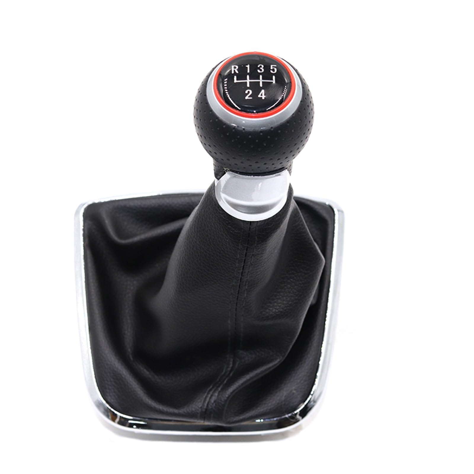 Schalthebelknopf Für VW Für POLO 6R 2009-2014 5/6 Geschwindigkeit Auto Shift Schaltknauf Hebel Gaitor Boot Abdeckung Auto Schaltkopf(R12345 type 4) von Rugnipw
