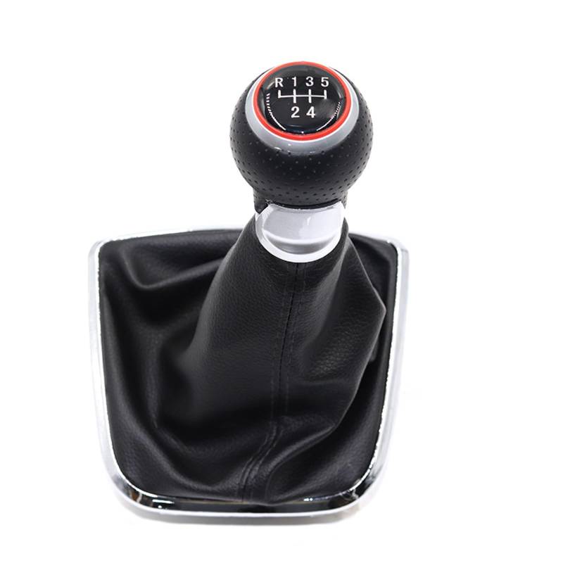 Schalthebelknopf Für VW Für POLO 6R 2009-2014 5/6 Geschwindigkeit Auto Shift Schaltknauf Hebel Gaitor Boot Abdeckung Auto Schaltkopf(R12345 type 4) von Rugnipw