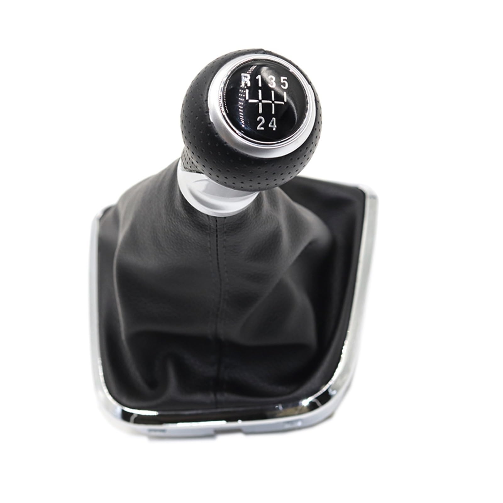 Schalthebelknopf Für VW Für POLO 6R 2009-2014 5/6 Geschwindigkeit Auto Shift Schaltknauf Hebel Gaitor Boot Abdeckung Auto Schaltkopf(R12345 type 5) von Rugnipw
