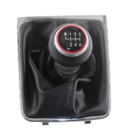 Schalthebelknopf Für VW Für Passat B7 CC 2011-2015 Schalthebel Schaltknauf Getriebe Schaltknauf Boot Leder Auto Schaltkopf(Type 6) von Rugnipw