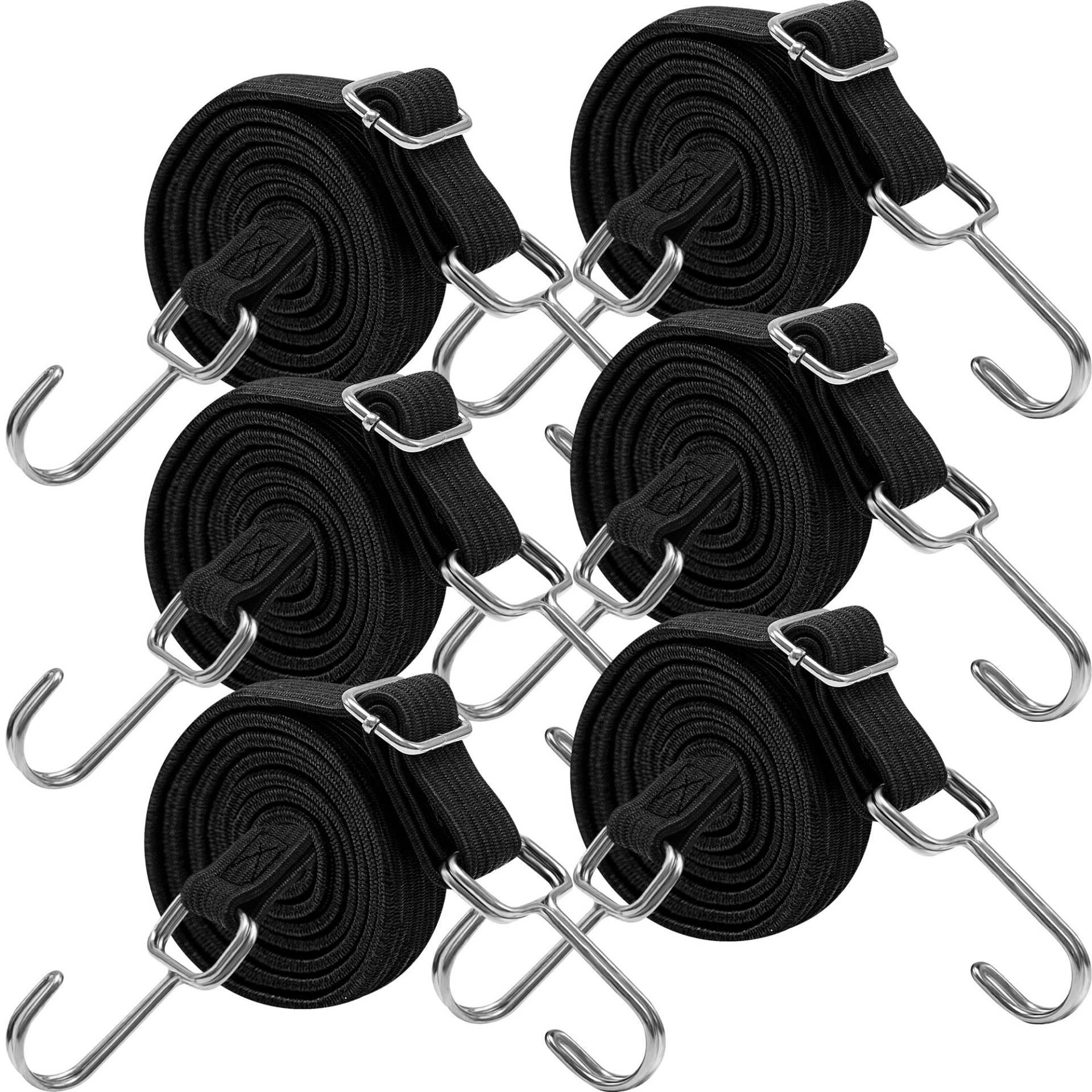 Bungee Cords Strapazierfähige Outdoor, Lange verstellbare Bungee-Seile mit Haken, flach, 101.6 cm hochelastische Gummi-Bungee-Gurte mit Haken für Gepäck, Dachträger, Plane, Camps, Planen Bungee Cords Strapazierfähige Outdoor, Lange verstellbare Bungee-Seile mit Haken, flach, 101.6 cm hochelastische Gummi-Bungee-Gurte mit Haken für Gepäck, Dachträger, Plane, Camps, Planen von Rugtol