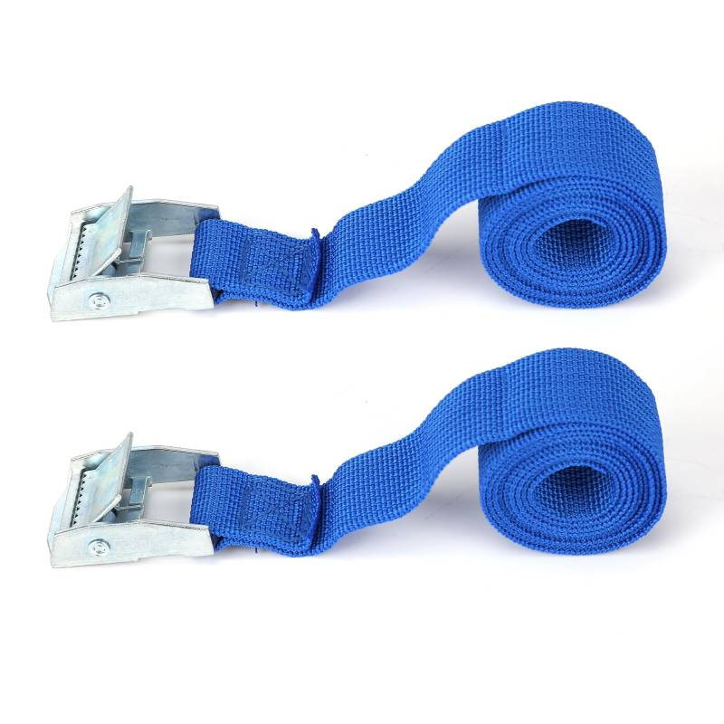 Rugtol Befestigungsriemen, Blaue Spanngurte für Gepäck, Motorräder und Dachträger, 2er-Pack von Rugtol
