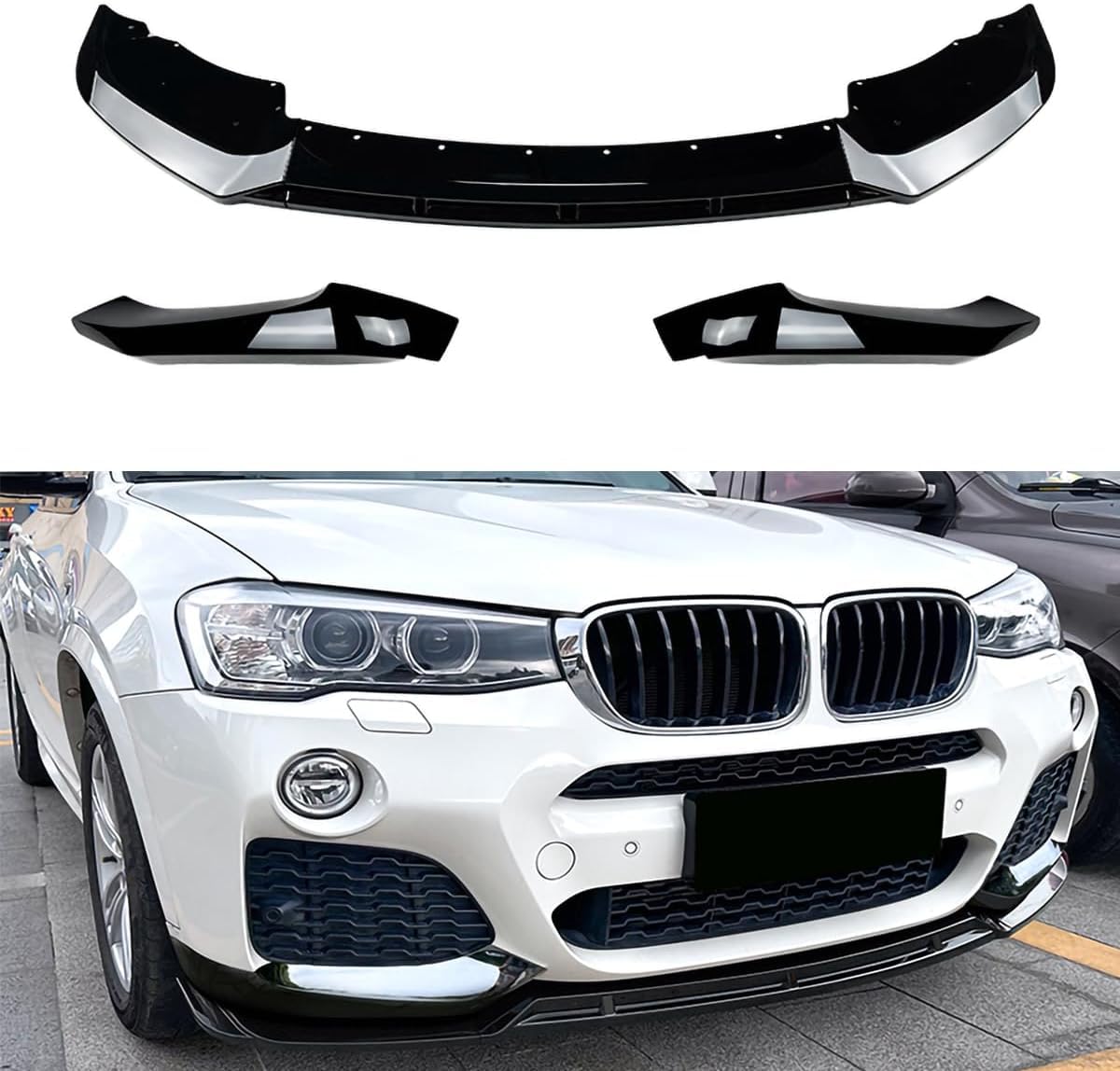 Auto Frontspoiler Lippe für BM-W X3 F25 X4 F26 LCI 2014-2017,Frontstoßstange Spoiler Lip Splitter Diffusor,Antikollisionsschutz Kinns Splitter Body Kit Auto Frontspoiler Lippe für BM-W X3 F25 X4 F26 LCI 2014-2017,Frontstoßstange Spoiler Lip Splitter Diffusor,Antikollisionsschutz Kinns Splitter Body Kit von RuiHao