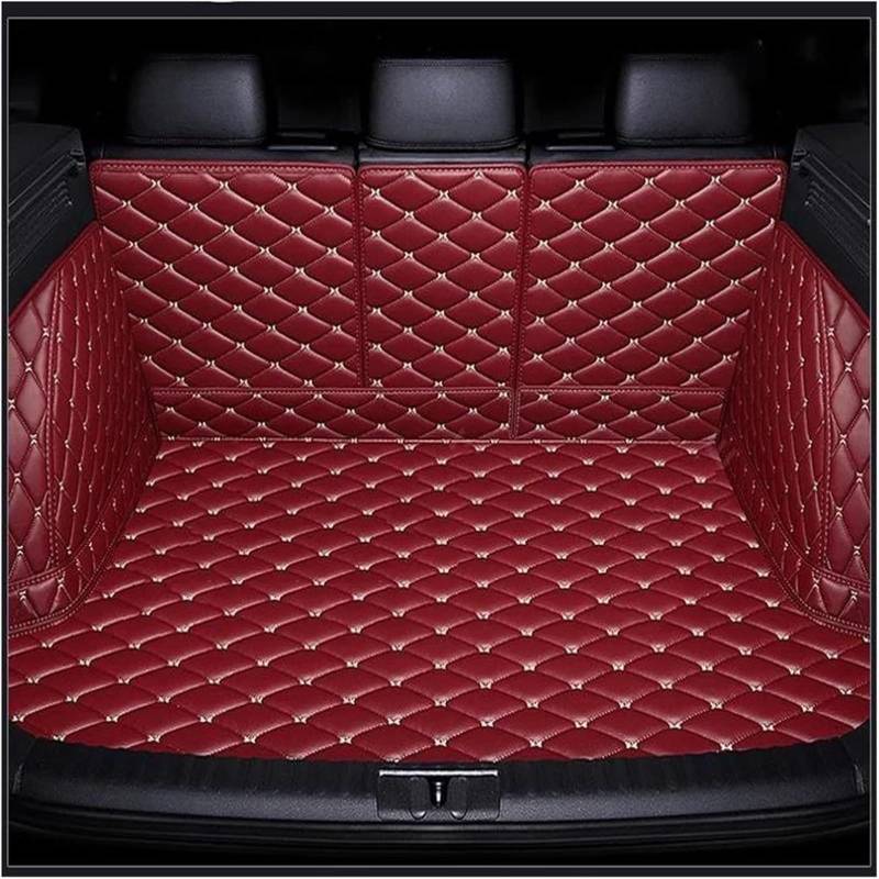 Voller Surround Auto Leder Kofferraummatten für Range Rover Sport 2010-2013 All-Weather Boot Liner, Kofferraum Schutzmatte Wasserdicht Kratzfeste Kofferraumschutz Innere ZubehöR, D/Red von RuiYiL
