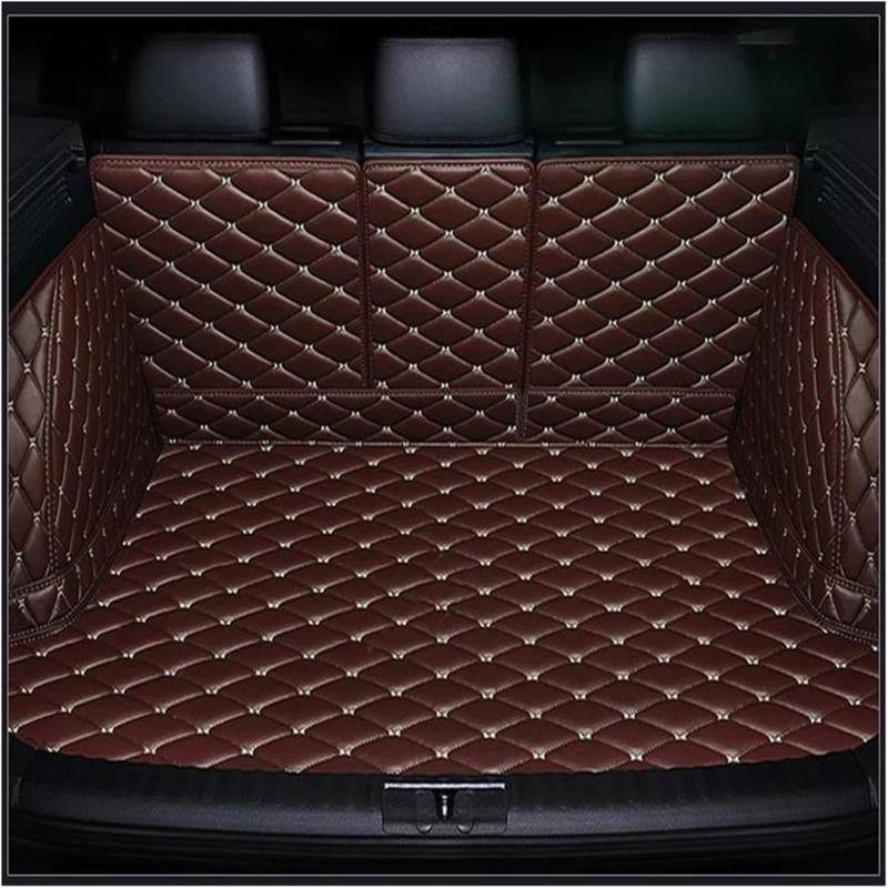 Voller Surround Auto Leder Kofferraummatten für Range Rover Sport 2010-2013 All-Weather Boot Liner, Kofferraum Schutzmatte Wasserdicht Kratzfeste Kofferraumschutz Innere ZubehöR, E/Brown von RuiYiL