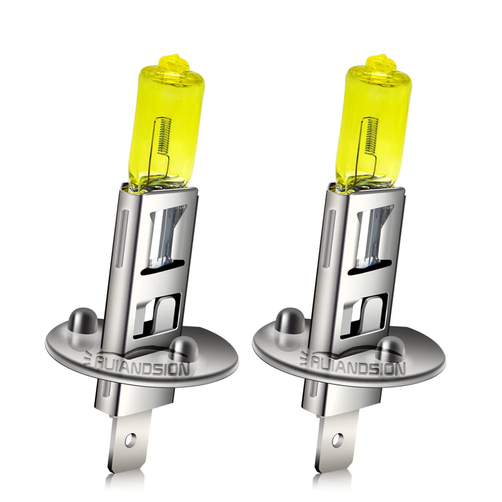 Ruiandsion 2pcs H1 Halogen Scheinwerfer Birne Nebelscheinwerfer 100W 24V Gelb 64150 12258 Glühbirnen Ruiandsion 2pcs H1 Halogen Scheinwerfer Birne Nebelscheinwerfer 100W 24V Gelb 64150 12258 Glühbirnen von Ruiandsion
