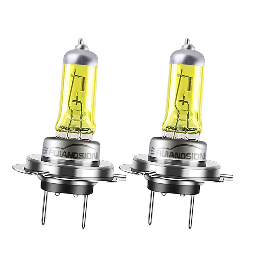 Ruiandsion 2pcs H7 Halogen-Scheinwerfer Birne Nebellicht 100W 12V Gelb Glühbirnen von Ruiandsion