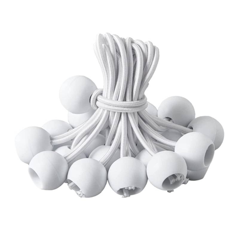 50pcs Bungee Kugelkabel Mit Plastikkugeln Hochleistungs Weiße Flexible Elastische Schnur Für Baldachin Für Bannerplane von Ruiogoe