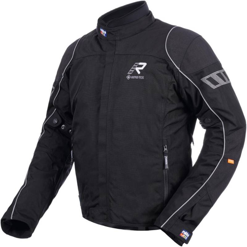 Rukka Gore-Tex Motorradjacke TRAVE-R Cordura Allwetterjacke CE AA mit D3O Air XTR Protektoren und Thermofutter, schwarz silber, 58 von Rukka