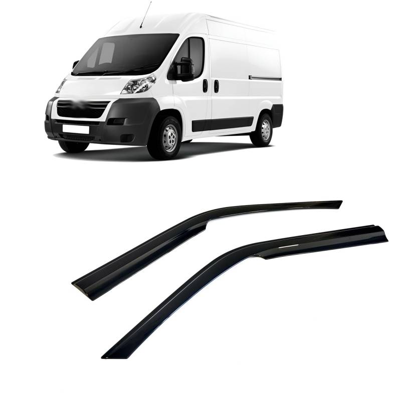Rumplex Windabweiser Luftabweiser Regenabweiser Seitenfensterabweiser Kompatibel mit Citroen Jumper Relay 2006-2024 Autofenster Regenschutz Regenabweiser Anklebbare Deflektoren 2 Stück von Rumplex