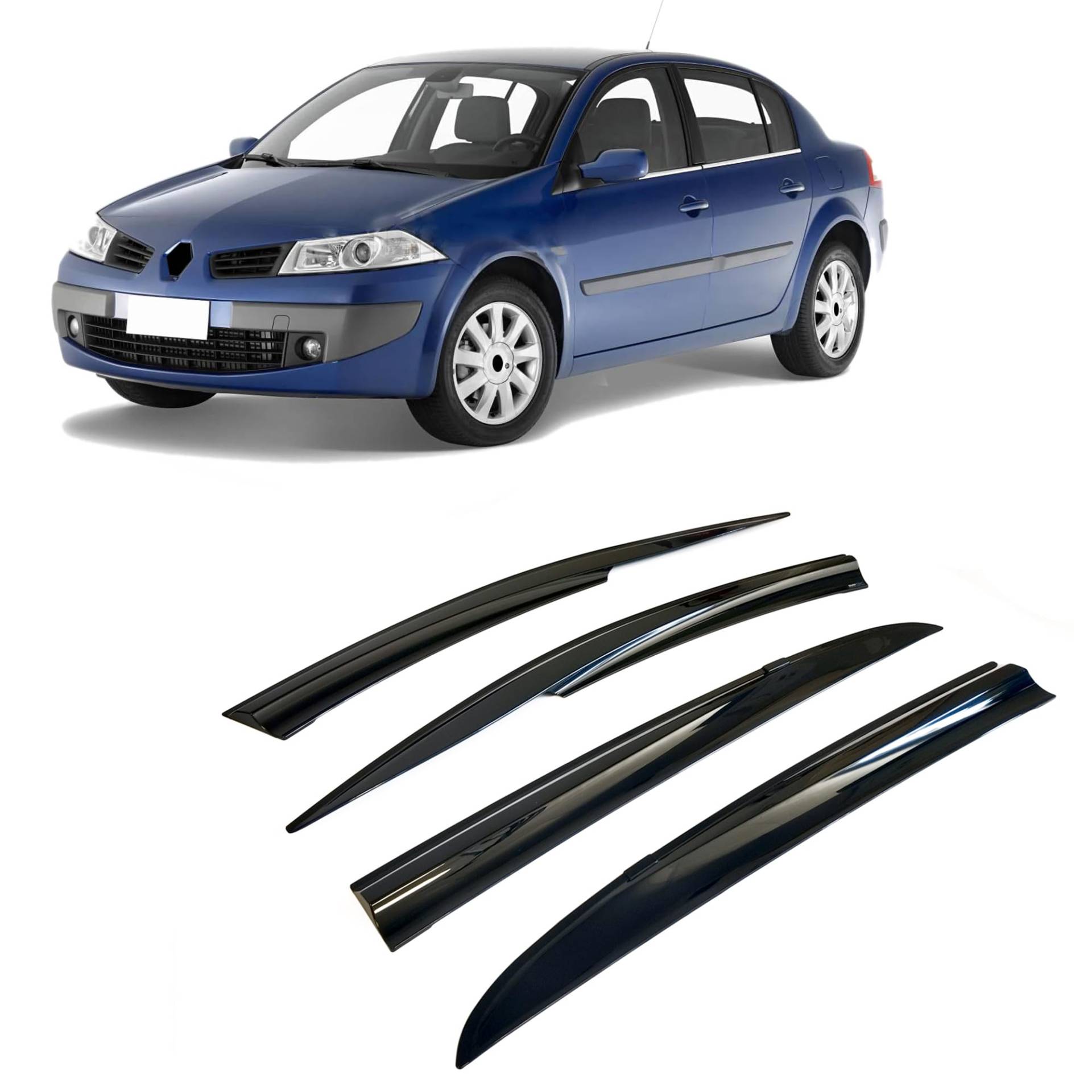 Rumplex Windabweiser Luftabweiser Regenabweiser Seitenfensterabweiser Kompatibel mit Renault Megane II Stufenheck 2003-2008 Autofenster Regenschutz Regenabweiser Anklebbare Deflektoren 4 Stück Rumplex Windabweiser Luftabweiser Regenabweiser Seitenfensterabweiser Kompatibel mit Renault Megane II Stufenheck 2003-2008 Autofenster Regenschutz Regenabweiser Anklebbare Deflektoren 4 Stück von Rumplex